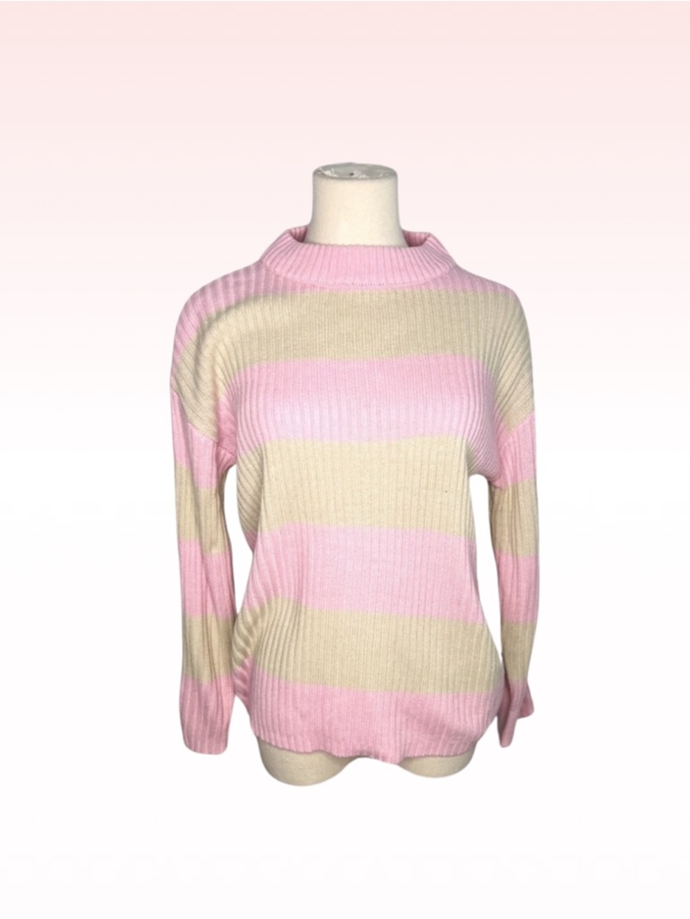 LOVE FOR HUMANITY Pink Striped Sweater (Sz M)